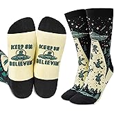 InnoBeta Cool Alien UFO Gifts Socks Stuff for Alien Lovers, Thanksgiving & Christmas, One Size