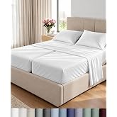 California Design Den 800 Thread Count Split King Sheets, 5 Pcs Set, White | 100% Cotton Sateen, Good Housekeeping Seal, Split King Sheets Sets for Adjustable Bed with 2 Separate Twin-XL Mattresses