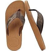 KuaiLu Mens Flip Flops Arch Support Comfortable Summer Beach Thong Sandals Yoga Foam Cushion Slip on Slippers