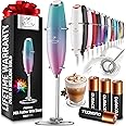Zulay Powerful Milk Frother (4 Duracell Batteries Included) - Handheld Milk Frother Wand Drink Mixer for Coffee - Powerful Milk Foamer for Cappuccino, Frappe, Matcha & Coffee Creamer - Bubblegum