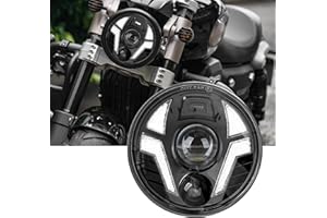 NKCELL POWER 5-3/4 5.75 Inch LED Motorcycle Laser Headlight with DRL Hi/Lo Beam Amber Turn Signal Light for Harley Davidson Dyna Street Bob Super Wide Glide Low Rider Night Rod Softail Sportster Iron 883