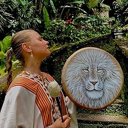 Firlar Lion Shaman Drum, 10 Inch Lion Pattern