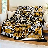 WKLKHMXBS Football Gifts for Men Women, Football Throw Blanket 60" x 50" Sports Fans Merch Gear, Team Color Blanket for Couch Bed