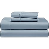 100% Egyptian Cotton Queen Size Sheet Set - Naturally Breathable & Durable Winter Comfort, Ultra-Soft Hotel Luxury Comfort with 15" Deep Pocket Queen Sheets, Silky Sateen Weave - French Blue