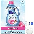 Downy April Fresh Scent, Free of Dyes, Ultra Concentrated, Fabric Softener Liquid Eco-Box, 180 Loads