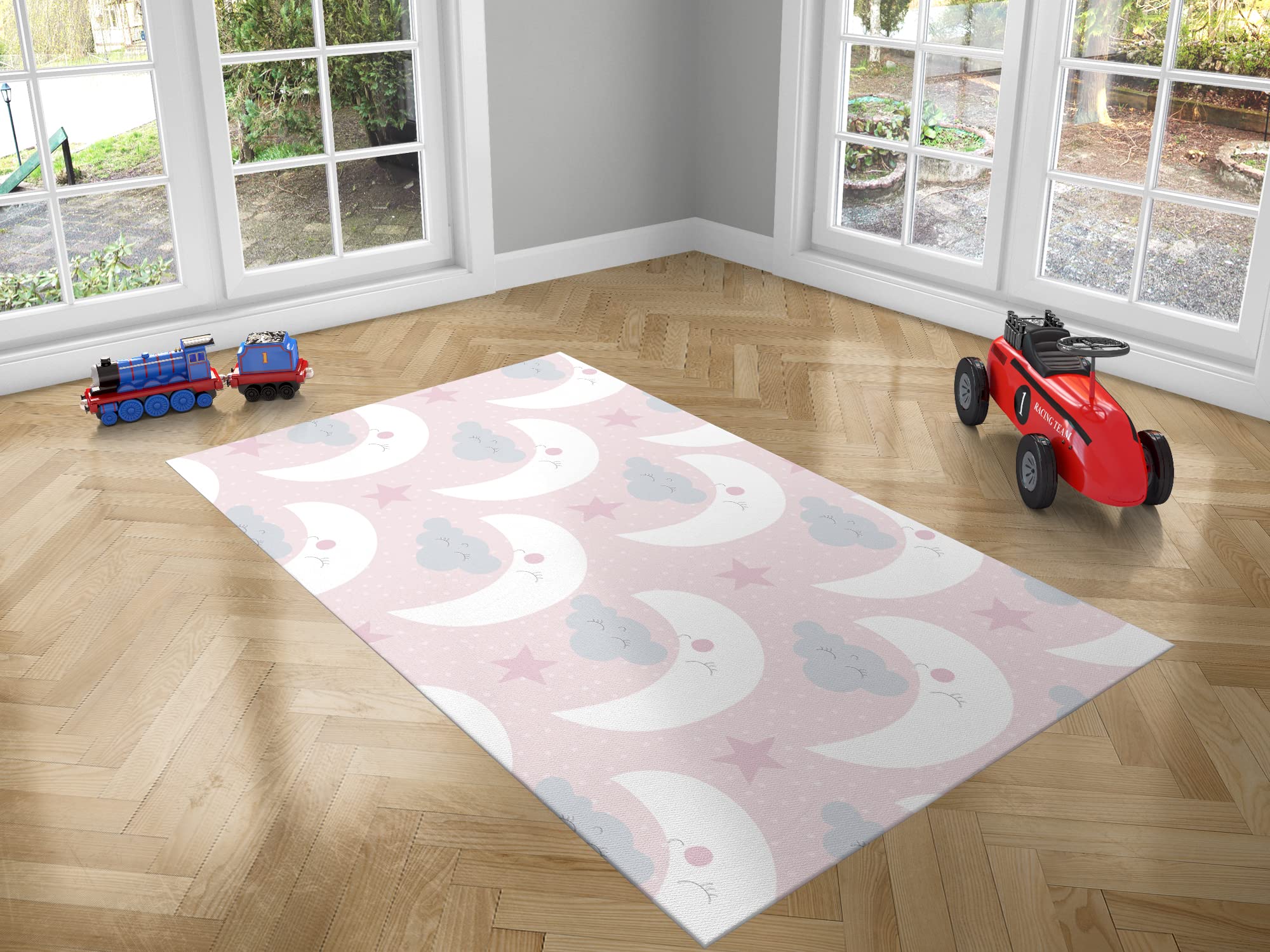 Oedim Children's Moon and Clouds PVC Mat 95 cm x 200 cm | Adult PVC Carpet | Vinyl Flooring for Adults