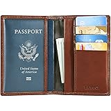 Banuce Unisex Vintage Italian Leather Passport Holder for Men Women Travel Wallet Cover ID Card Case