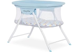 Dream On Me Poppy Traveler Portable Bassinet in Brown/Blue