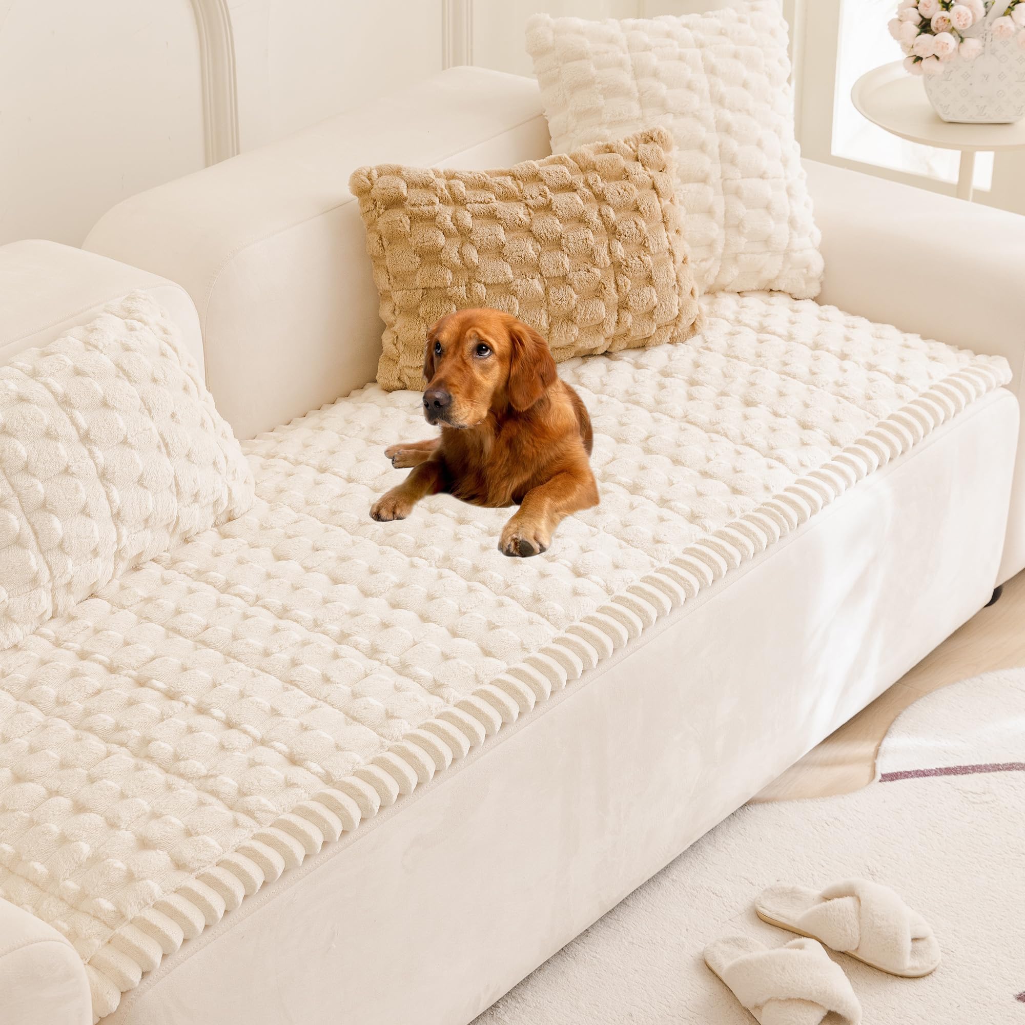 Photo 1 of Mivnue Pet Couch Cover, Couch Covers for Dogs, Washable Dog Sofa Covers Couch Protector, Fuzzy Non Slip Couch Slipcover Pet Friendly