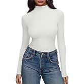 REORIA Women’s Turtleneck Tops Slim Basic Mock Neck Long Sleeve Shirts 2025 Fall Winter Layering Outfits
