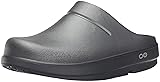 OOFOS Unisex Oocloog Satin Clog Mule, Graphite, 6