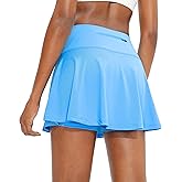 SANTINY Pleated Tennis Skirt for Women with 4 Pockets Women's High Waisted Athletic Golf Skorts Skirts for Running Casual