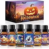 INWICOPH Halloween Fragrance Oils, Premium Essential Oils for Diffuser, Scented Oils for Candle & Soap Making - Pumpkin Pie, Fresh Cut Wood, Bonfire, Rainbow Candy, Pacific Pepermint, Buttered Bliss