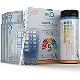 5-in-1 Full Panel UTI Test Strips for Women, Men & Kids (60 Strips) with 2-Factor UTI Severity (Protein & Microalbumin), Urine Test Strips for Bladder, at Home Urinary Tract Infection Kit