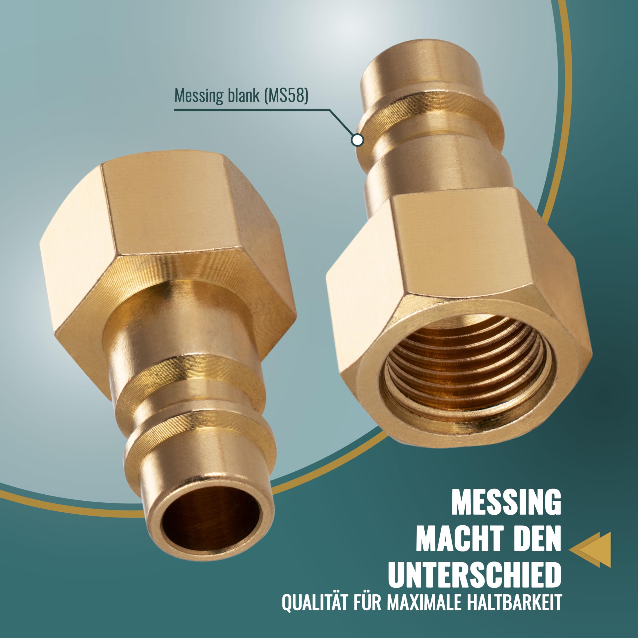 Poppstar Druckluft-Stecknippel NW 7,2 mit 1/4 Zoll Innengewinde für Druckluft-Anschluss 3