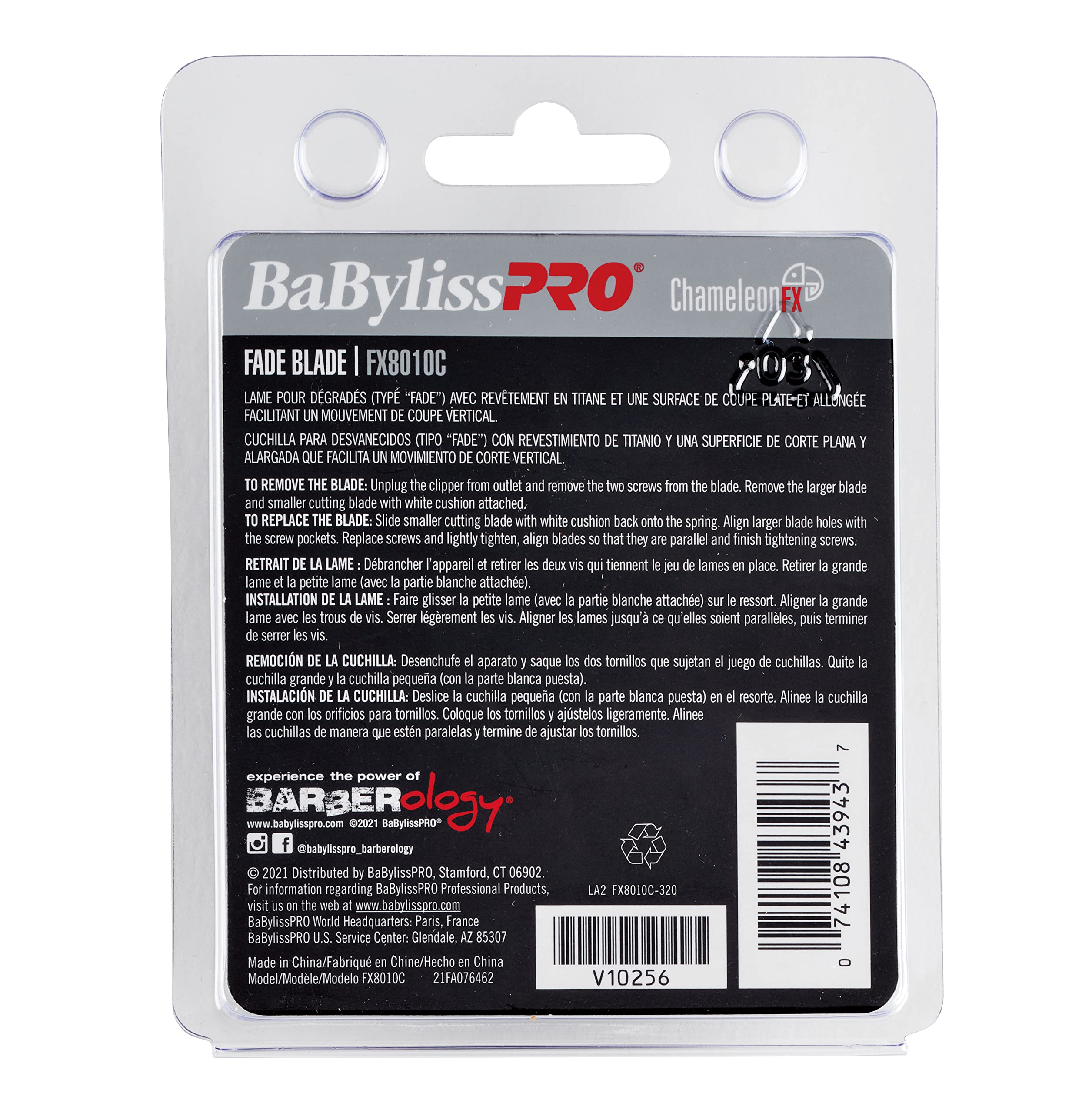 BaBylissPRO Replacement Fade Clipper Blades for FX870, FX825, FX673 Clippers and most 2-hole blade systems