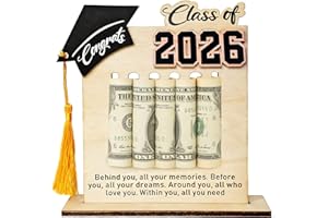 Graduation Gift for Her/Him 2026,Graduation Money Holder Wooden Cash Gifts,2026 Grad Congratulations University High School P