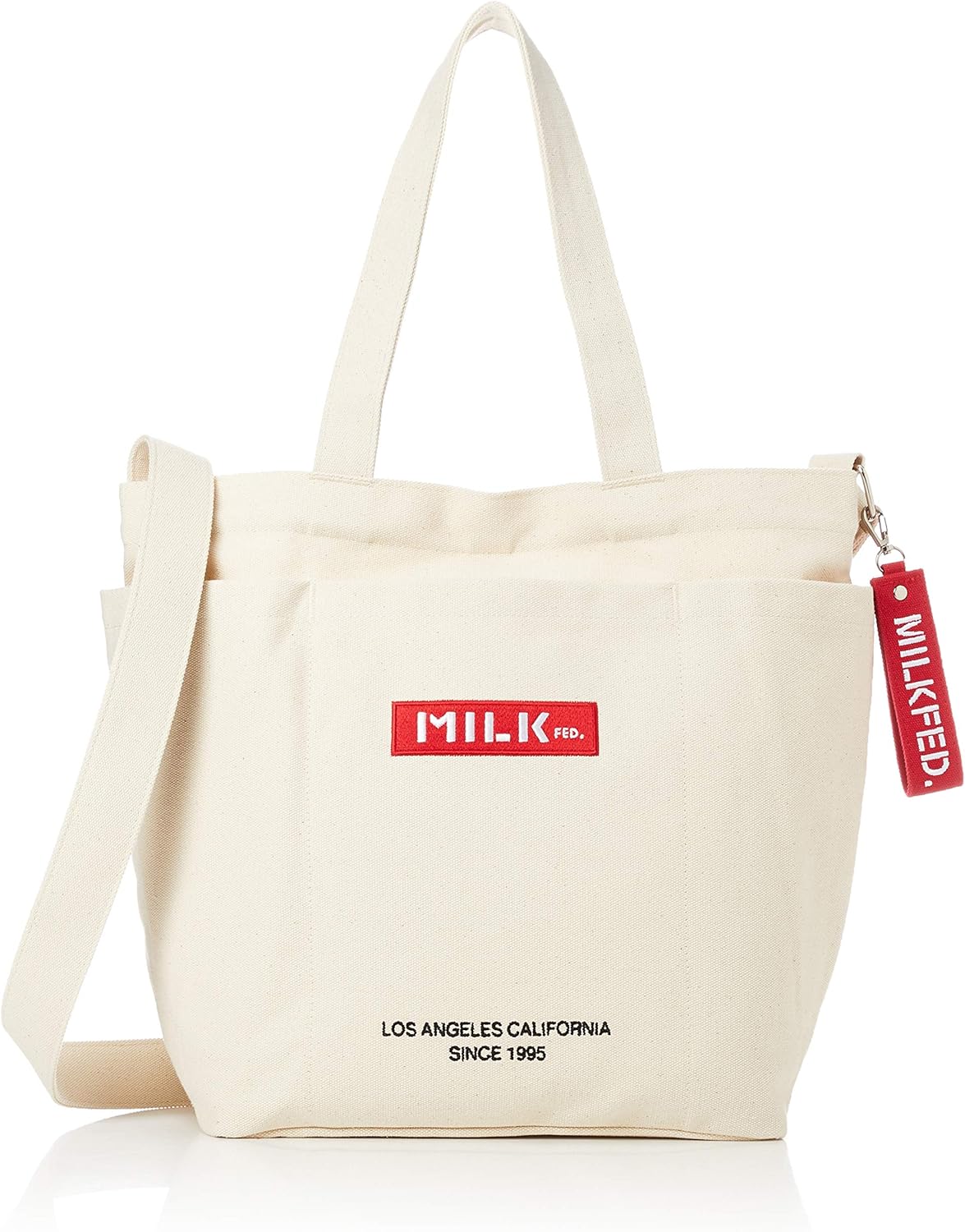 MILK ミルク キャンバス トートバッグ 赤 レッド シンプル ロゴ バッグ