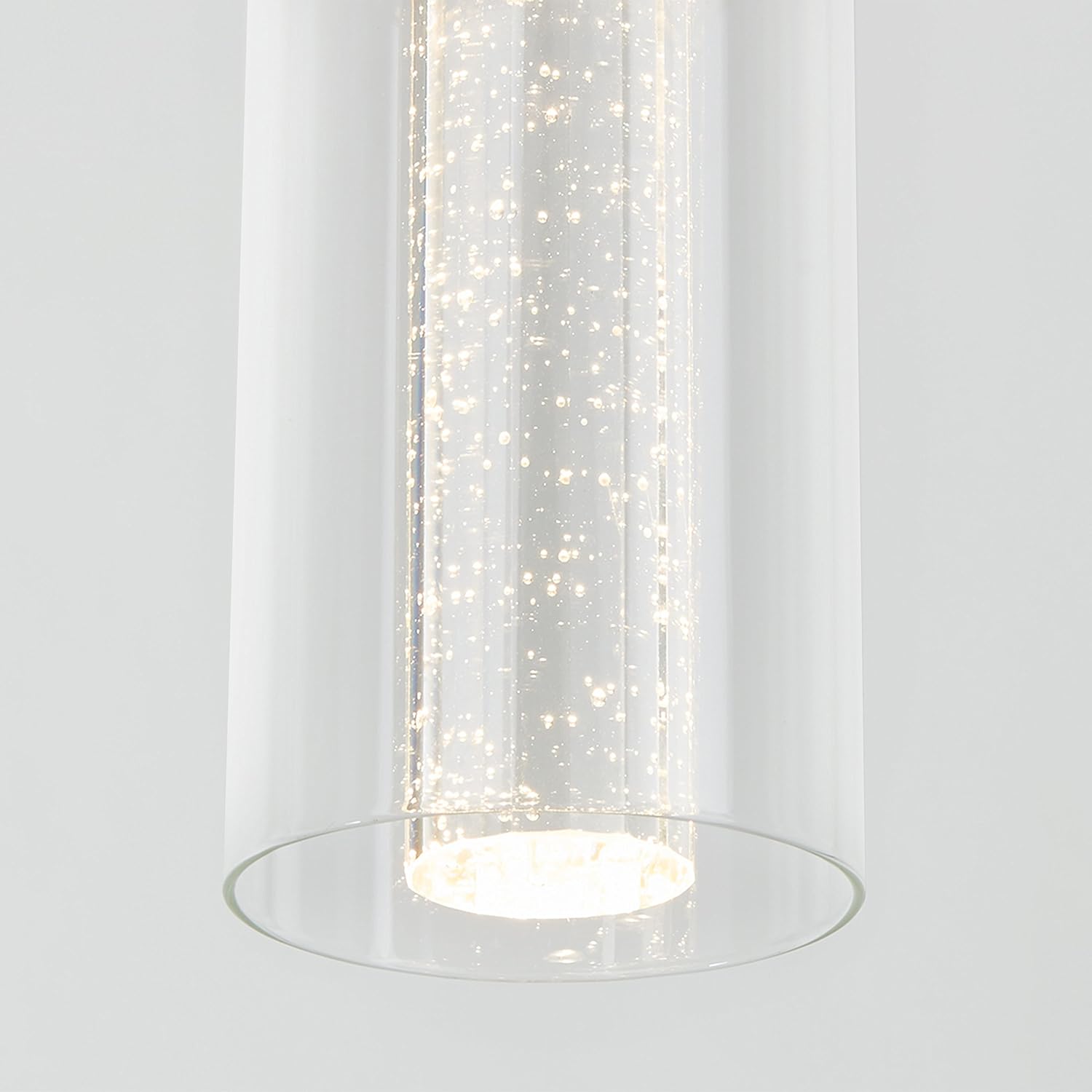 Artika OME1LB-HD1 Essence Chrome 1-Pendant LED Light Fixture, 12-inches with Integrated LED and Premium Bubble Glass, Chrome - - 