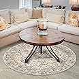 Amazon.com: Fortsea Round Rug 6ft Washable Area Rug, Multi Circle 6x6 ...