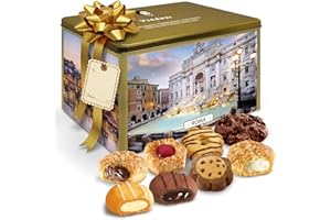 Matilde Vicenzi Roma Cookie Tin - Italian Pastries & Cookies in Individually Wrapped Trays - Bakery Dessert Gifts For Thanksg