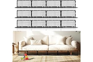 KEOHOLI 12 Pack Under Couch Blocker,Under Bed Blocker for Pets Plastic Stopper,Couch Guards Gap Bumper Stop Things Going Under Bed or Sofa Couch(6.6" H x 14.5" L)
