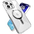 Speck Clear iPhone 15 Pro Max Case - ClickLock No-Slip Interlock, Built for MagSafe, Drop Protection Grip - Scratch Resistant, Anti-Yellowing, 6.7 Inch Phone Case - Presidio Grip Clear/Chrome