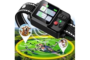 PRTRFLC GPS Wireless Dog Fence System,Invisible Electric Fence for Dogs,Adjustable Range 49-6561ft,3 Training Mode,Magnetic Charging,Waterproof,Pet Containment System for Outdoor Use (Matte)