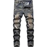 Boy's Skinny Fit Ripped Distressed Stretch Washed Fashion Kids Denim Jeans Pants
