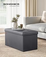 SONGMICS MAZIE Collection Storage Ottoman Bench 76 cm Slate Grey LSF040G20 view 2
