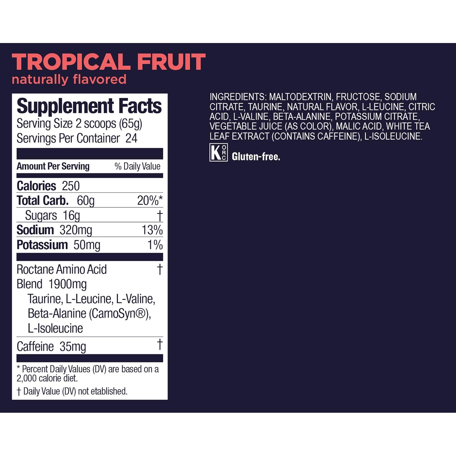 Photo 1 of ** non refundable**GU Energy Roctane Ultra Endurance Energy Drink Mix, Vegan, Gluten-Free, Kosher, 35mg of Caffeine, and Dairy-Free n-the-Go Energy for Any Workout, 3.44-Pound Jar, Tropical Fruit