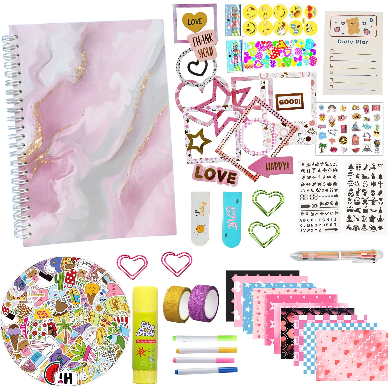 Beitide DIY Journal Set for Girls, Art and Crafts Gift for Kids Age 8-12, Scrapbook for Teen Tween Girls Birthday Presents, Stickers Toys Kids Christmas Gifts, Girls Toys Diary Supplies