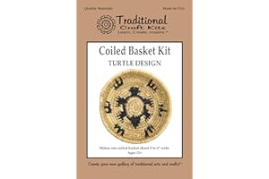 Traditional Craft Kits Coiled Basket Weaving Kit (Turtle Design) - Weave Kit for Kids and Adults Complete with Basket Weaving Supplies and Instructional Booklets