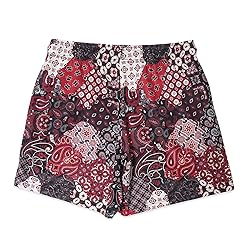 DIOTSR Mens Mesh Paisley Shorts, Casual Retro