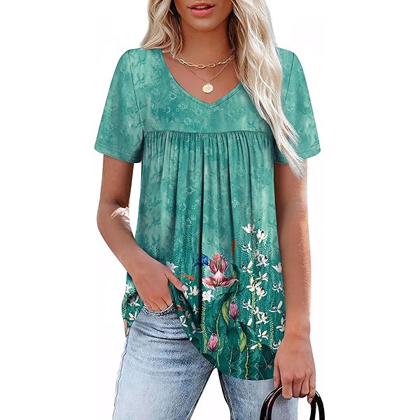 Ladies Tops Short Sleeve Henley Button Down Women's T Shirts