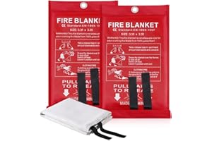 LUXJET Emergency Fire Blanket for Home Kitchen Fiberglass Suppression Fire Blanket, Fire Extinguisher for Camping, Kitchen, Boat, Car & Office, Amusement Building