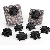 AIMUDI Black Bows for Gift Wrapping 4.5'' Black Gift Bows Self Adhesive Christmas Bows for Presents Gift Boxes Baskets Birthday Party Holiday Baby Shower Wedding Christmas Decorations - 8 Counts