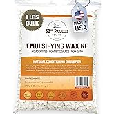 Non-GMO Emulsifying Wax NF Pastilles (1 LBS / 16 OZ) 100% Natural Plant Derived | For Lotions, Creams, Soap Making, Hair Products | Cosmetic Grade | Product of USA | 1 POUND