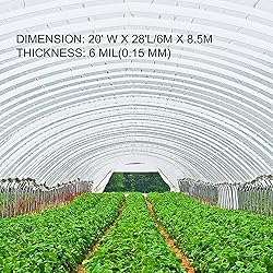 VEVOR Greenhouse Plastic Sheeting 20 x 28 ft, 6 Mil