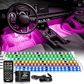 OPT7 Aura Double Glow RGB Interior Truck &amp; SUV Lights with Remote Control | Ultra Bright Ambient Glow, Extended Underdash Lighting, 6PC Multicolor LED Strip, Sound Sync, 12V Crew Cab Truck Accessories