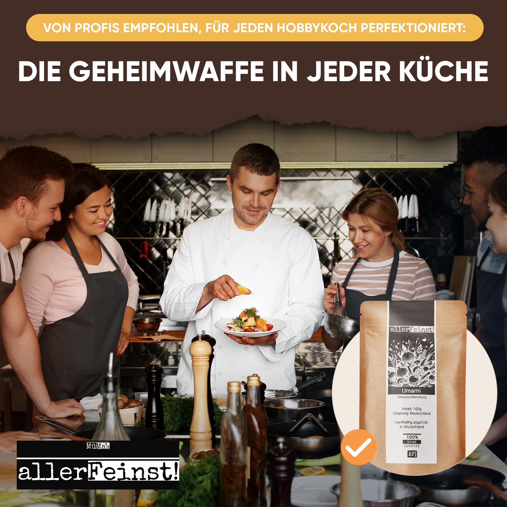 allerFeinst! - Umami Gewürzzubereitung - ohne Glutamat - Würzig Alleswürzer Gewürz Allrounder, 1er Pack (1 x 100g) 7
