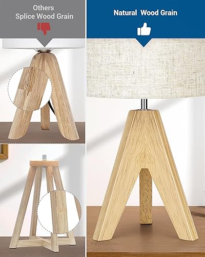 DEWENWILS Mid Century Bedside Lamp, Small Tripod Table Lamp with