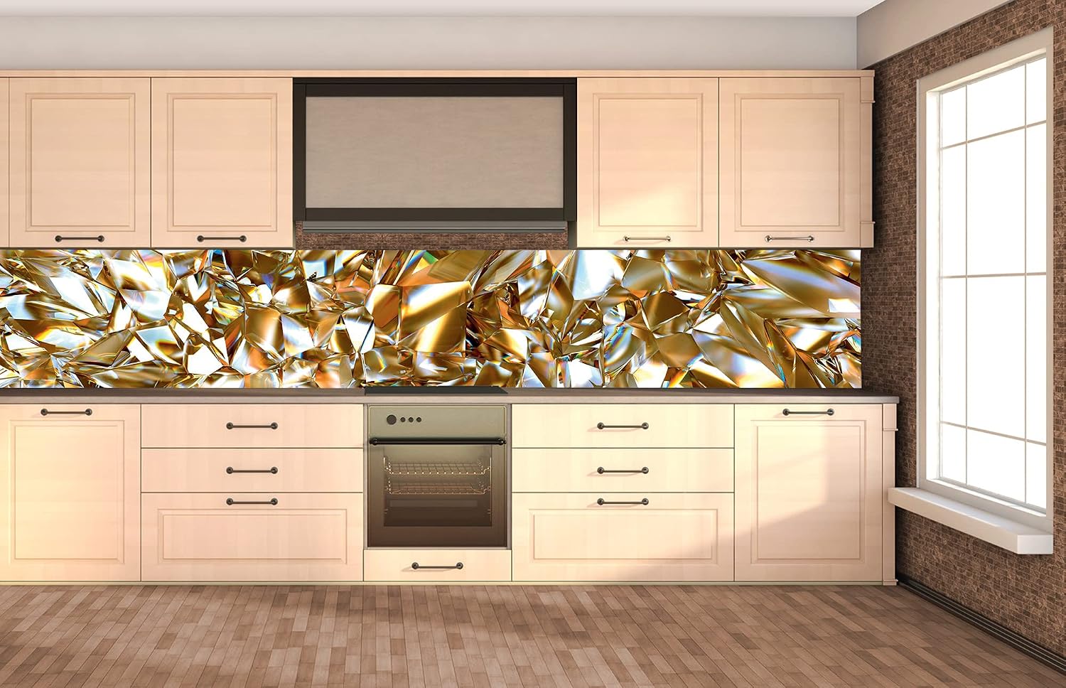 DIMEX LINE Self-Adhesive Kitchen Backsplash Film Golden Crystal, 350 x 60 cm - Image 3