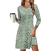 MOLERANI Women's Casual Simple Long Sleeve T-Shirt Loose Dress