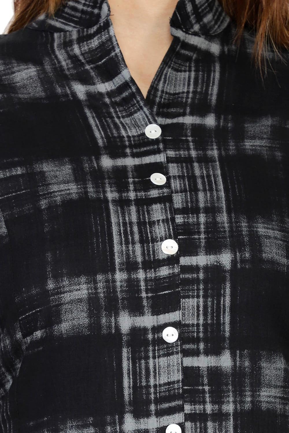 bright cotton women's a-line printed kurti (black)