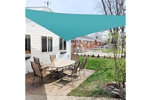 Windscreen4less 16' x 16' x 16' Sun Shade Sail Triangle Outdoor Canopy Cover UV Block for Backyard Porch Pergola Deck Garden Patio (Turquoise)