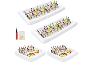 HBlife 4 PCS Inflatable Serving Bar, 2 Size Inflatable Buffet Cooler for Party,BBQ,Luau, Salad Ice Tray Food Drink Containers