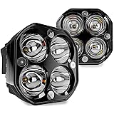 ASLONG 2PCS 3 Inch Spot LED White/Amber Flasing