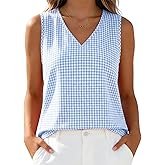 LOMON Womens Linen Tank Top V Neck Tank Tops Sleeveless Cute Spring Summer Tops for Women 2026 Beach Vacation Outfits (XS-XL)