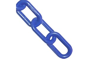 Mr. Chain Plastic Barrier Chain, Blue, 2-Inch Link Diameter, 25-Foot Length (50006-25), 1 Count (Pack of 1)